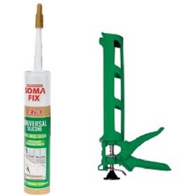 Resim Somafix Fermfix Genel Amaçlı Şeffaf Silikon Ve Silikon Mastik Tabancası Seti 