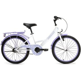 Resim Bisan Kitty Çocuk Bisikleti 30 Cm V Fren 20 Jant Vitessiz Beyaz Lila Beyaz 