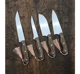 Resim Bıçak Market El Yapımı Mutfak Seti 4lü (Stantlı) 