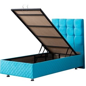 Resim Setaymobilya Baza, Duke Tek Kişilik Turkuaz Baza + Başlık, Mdf, Setay 