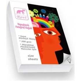 Resim Epson-Canon-Hp-Brother Yapışkanlı Sticker Fotoğraf Kağıdı Parlak 50 Adet A4 