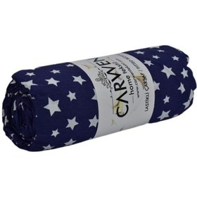 Resim Mavi Ranforce Pamuklu Kumaş Fitted Lastikli Çift Kişilik Çarşaf Seti 160x200 Cm 