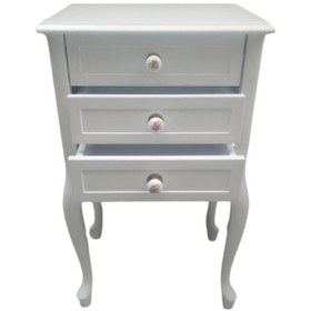 Resim Komodin Lükens Aslan 3Çekmece 1Adet Parlak Beyaz Renk Porselen K 