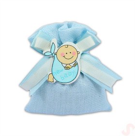 Resim Lavantalı Keten Kese 11x 10 CM Mavi 1 Adet Mavi 