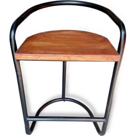 Resim Abronya Bar Taburesi Tabure Ahşaplı Tabure Metal Ayaklı Tabure Modeli Retro Tasarım 