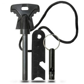 Resim Magnezyum Çubuğu Ateş Başlatıcı Kamp Çakmaktaşı Kit 3 İn 1 
