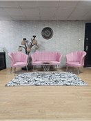 Resim ZAFİR Papatya Çay Seti Koltuk Takımı Krom Sivriltme Ayak, Balkon, Salon, Ofis, Cafe Koltuk Takımı 