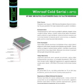 Resim Winroof Cold Ep 3000 Membran, -20 C, 1 Rulo=10 M2 Kapatır, Sbs Katkılı Elastomerik Esaslı Su Yalıtım Membranı 