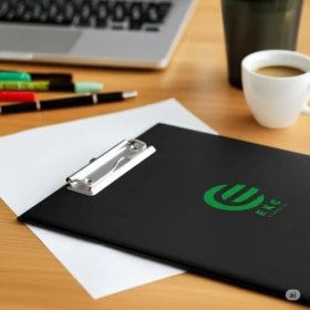 Resim Elivora A4 Kapaklı Sekreterlik Siyah, Bloknot Yazı Tablası, Clipboard 
