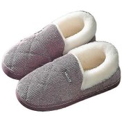 Resim Unisex Erkek Kadın Kalın Pamuklu Terlikler Moda Ev Terlikleri Newway Mor 