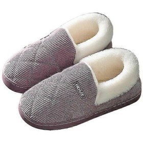Resim Unisex Erkek Kadın Kalın Pamuklu Terlikler Moda Ev Terlikleri Newway Mor 