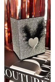 Resim Oasis Life Taşlı Ruhsat Kılıfı Kalp Ayna Ve Tüy Koleksiyon 