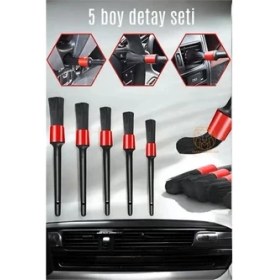 Resim Bfs 5 Boy Araç Detay Temizlik Fırça Seti Slalom Design 