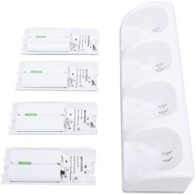 Resim Uzaktan Kumanda Denetleyicisi Için 4 in 1 şarj Istasyonu, Led Gösterge ışıkları Ile Denetleyici şarj Dock Istasyonu, 2800mah şarj Edilebilir Pil (WHITE) 