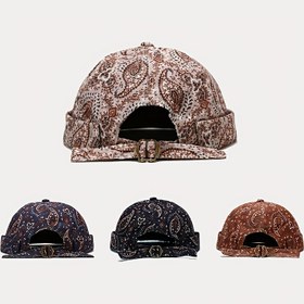 Resim Paisley Baskı Vintage Docker Şapka Klasik Unisex Bere Hip Hop Kafatası Kap Kadınlar Erkekler Için Hafif Hafif Bere 