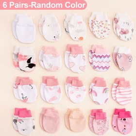 Resim 6'lı Paket Rastgele Renk Kombinasyonu Sevimli Hayvan Gökkuşağı Baskılı Yenidoğan Eldivenleri, Çocuklar İçin Tırnak Koruyucu Şapkalar, Her Mevsim Anne ve Bebez İhtiyaçları 0-6 Ay, , Tüm Mevsimler İçin Giyim,Oyuncu Tasarım,Eğlenceli Baskılar,Nefes Alabilen Malzeme,Dayanıklı Dikiş,Parmak Eldivenleri,İlk Kez Anne Olanlar,Yeni Ebeveynler 
