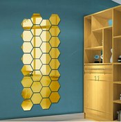 Resim TTT Yapışkanlı Akrilik Gold Ayna Seti 12 Adet 