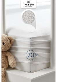 Resim %100 Pamuklu Sıvı Geçirmez Bebek & Çocuk Alezi Full Kenar Yatak Koruyucu Beşik Ve Kreş Alezi Beyaz 