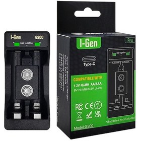 Resim I-gen G290 2'li Aa/aaa/9v Pil Şarj Aleti + 2 Adet Aaa 900 Mah 1.2v Ni-mh Şarjlı Ince Kalem Pilli Set 