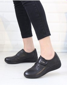 Resim Capella 505 Hakiki Deri Günlük Kadın Yürüyüş Ayakkabı Siyah 