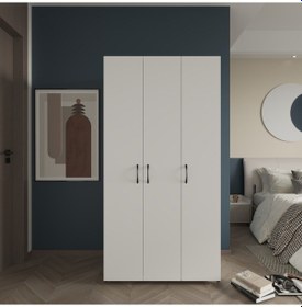 Resim Ed Pet Dizayn Doruk 3 Kapaklı Beyaz Elbise Dolabı Çok Amaçlı Dol 