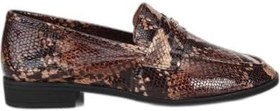 Resim HOTİÇ Kadın Deri Gold Yılan Baskılı Klasik Loafer 