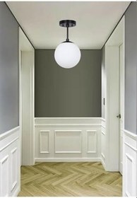 Resim Lambadar Tekli Siyah Modern Tasarım Glop Camlı Avize Siyah Tek Ebat 30 X 60 3594-1Blkglopbeyazcam 