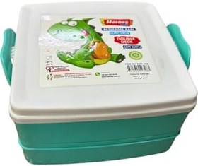 Resim Çift Katlı Beslenme Kabı, Çocuklar için Öğle Yemeği Kutusu 