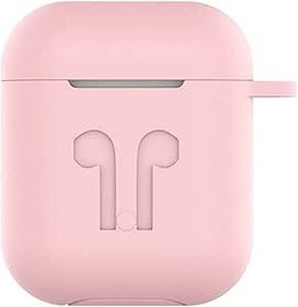 Resim Microcase Airpods Kulaklık ve Şarj Ünitesi için Silikon Kılıf + Kulaklık Askılık + Çengel - Pembe 