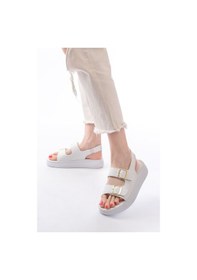 Resim 24413-572 Beyaz Günlük Dolgu Topuk Toka Aksesuarlı Kadın Sand... Beyaz 