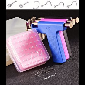 Resim 106 Parça Yeniden Kullanılabilir Kulak Delme Seti: 98 Hipoalerjenik Çivi, 1 Piercing Tabancası & Marker Kalem ve 3 Delinmiş Sentetik Burun Pimi + 3 Klasik Burun Halkası – Erkekler ve Kadınlar için Güvenli Ev Kullanımı İçin Tasarlanmış Düşük-Hızlı Piercing Tabancalı Profesyonel DIY Takı Seti, Yüksek Kaliteli Güzellik Araçları ve Aksesuarlar 