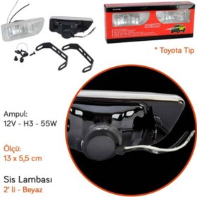 Resim ŞüsCarOto Carub Efsane Kasa Toyota Tip Sis Lambası 12v Beyaz 2 Adet(EMARK BELGELİ) 