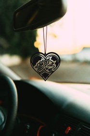 Resim Oyunzu Araba Süsü Metal Kalpli Muhammed Sav Dikiz Aynası Süsü 