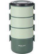 Resim Cin 2800ml, Paslanmaz Çelik, Dört Kat, Isıtılabilir, Yemek Saklama Kabı, Sefertası, Yeşil, cin608ys 