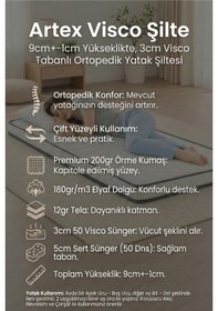 Resim Visco Sünger Şilte 80x200 Yer Yatağı 9 +-1cm Cm Ped Yatak Şiltesi Pedi Topper Mattress 