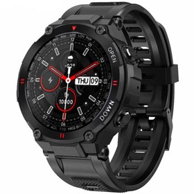 Resim Spovan AtlasX Outdoor Sesli Görüşme Tansiyon Nabız Ölçer Spor Smart Akıllı Saat - Siyah 