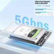 Resim READ 6.65cm USB 3.0'dan SATA Sert Disk Kabinı - Şeffaf Alet Gerektirmeyen Tak ve Çalıştır Harici Depolama Kutusu, UASP 5Gbps Hız, Aşırı Akım/Aşırı Gerilim/Aşırı Isınma Koruma ile HDD/SSD için, PC/Dizüstü Bilgisayarla Uyumlu (Windows & Mac OS) 