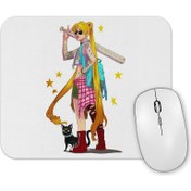 Resim Baskı Dükkanı Girl Over Power Mouse Pad 