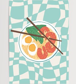 Resim Karidesli Ramen - Yemek - 30x40 cm 