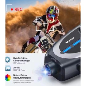 Resim Aesco Q29 Motosiklet Kask Bluetooth Kulaklık Eşleşmeli 1080P Kamera Geniş Açı Su Geçirmez Intercom - Lisinya 