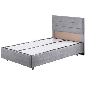 Resim Sofia İkili Set, Sofia Tek Kişilik Baza Başlık Seti Açık Gri 90 x 200 