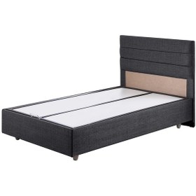 Resim Sofia Tek Kişilik Baza Başlık Comfort Yatak Seti Antrasit 90 x 190 