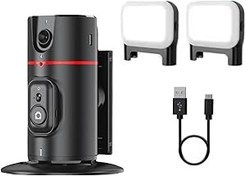 Resim Komdndht 360 ° Gimbal Sabitleyici Masaüstü AI Otomatik İzleme Gimbal ile+Dolgu Işığı Smartphone Sabitleyici için Kolay Kurulum Kullanımı Kolay 