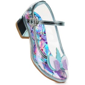 Resim Kiko Kids Unicorn Kız Çocuk Topuklu Abiye Şeffaf Ayakkabı Su Yeşili Su Yeşili 