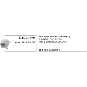 Resim Üçel Genleşme Kavanozu 10717 Clıo-ıı Megane-ı 7701468745 Kapaklı KNO-UCEL-10717 