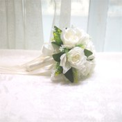 Resim SÜREKLİ MELEK Yapay Gül Çiçeği Buketi Düğün ve Nişan için - Plastik Gelin ve Gelinlik El Çiçeği Düzenleme Tören Dekoru, Sevgililer Günü, Noel, Doğum Günleri için Romantik Hediye 