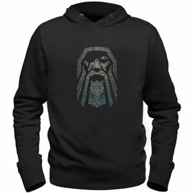 Resim Alfa Tshirt Vikings Baskılı Çocuk Siyah Sweatshirt 