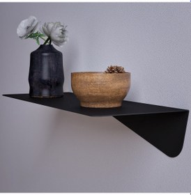 Resim Papyon Metal Duvar Rafı, Dekoratif Siyah Siyah 