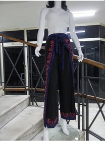Resim Eren Style Otantik Nakış İşlemeli Harem Şalvar Bulmaca Pantolon 104 Cm -9315 Siyah 