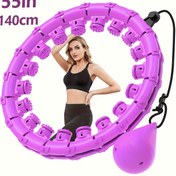 Resim 139.7cm Mor Pilates Halkası - Kadınlar ve Başlangıçlar için Taşınabilir Fitness Halkası, Dayanıklı ABS Malzemesi, Vücut Çalışmaları, Pilates Eğitimi ve Ev Spor Salonu için İdeal, Taşınabilir Egzersiz Ekipmanı|Canlı Tasarım|Ayarlanabilir Pilates Halkası 